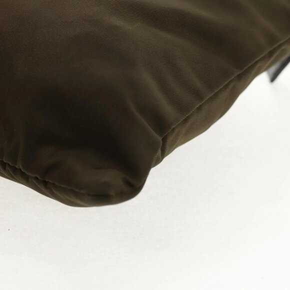 PRADA Pouch Shoulder Bag Nylon Khaki Silver Auth am9274V - Picture 5 of 16